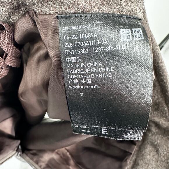 Uniqlo x Jil Sander +J Skirt Size 2 Wool‎ Bow Brown Liner Twee - Picture 5 of 11